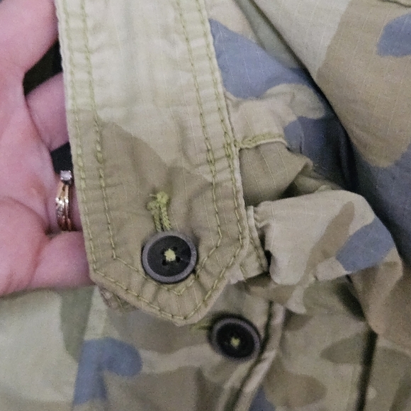 Free People camo utility cargo grunge core style jacket size xsmall oversized - Picture 5 of 14